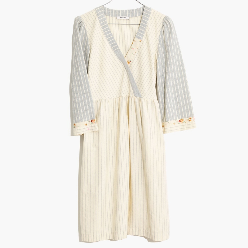 Madewell x The New Denim Project Stripe-Mix Dress Sz. Medium Boho 70s Midi Dress